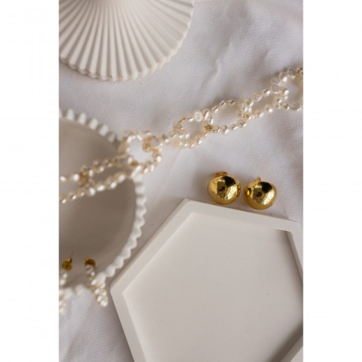 earrings minimal sterling silver bantouvani big ball vintage jewelry women Gold 